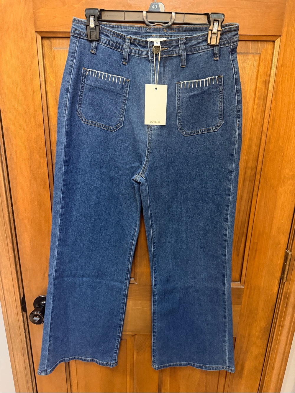 NWT Lovelo Women's Wide Leg Jeans in Dark Blue Denim